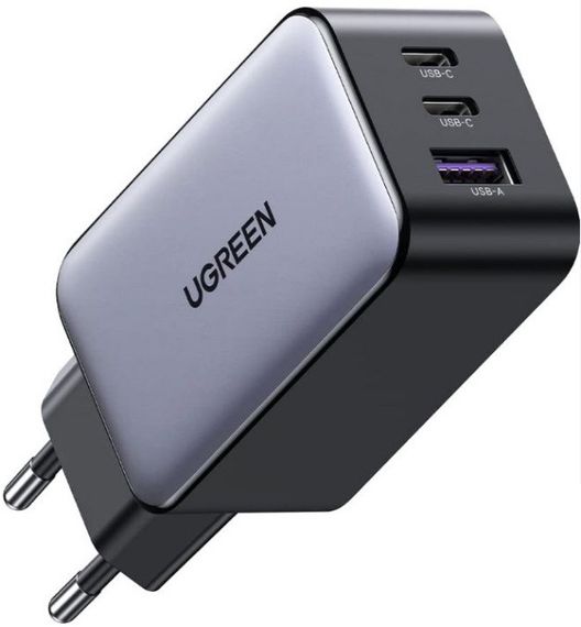 Сетевое зарядное устройство Ugreen CD244 USB-A + 2 x USB-C 65 Вт GaN Tech Fast Charger Серый | Зображення 1
