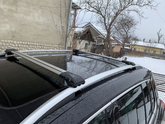 Поперечены на рейлінги під ключ (2 шт) до 110 см, Сірий для Volkswagen Tiguan 2007-2016 рр | Зображення 3