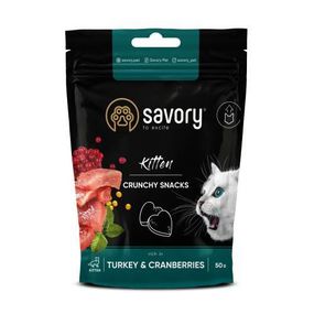 Хрусткі ласощі Savory для здорового росту кошенят, індичка з журавлиною, 50 г
