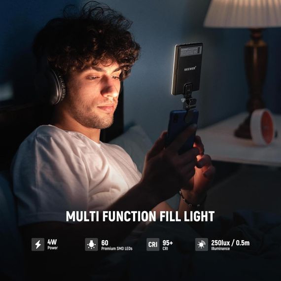 LED селфи-лампа с клипсой, аккумулятором 2000 мА·ч, светодиодный свет для телефона, ноутбука, видео фотографий | Зображення 3