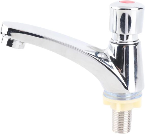 Змішувач для раковини із затримкою часу, автоматичний з таймером авто-закривання для економії води, хромований, латунь