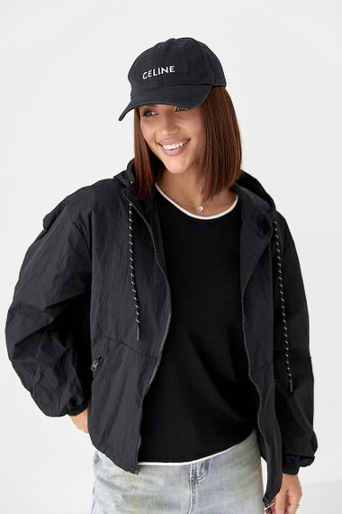 Жіноча вітровка з капюшоном - чорний цвет, ONE SIZE (є розміри) | Зображення 4