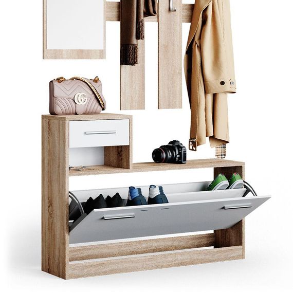 Передпокій Alice Білий/Дуб сонома 1 дзеркало 100х25х182,9 (41002783) | Зображення 2