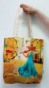 Экосумка шоппер 4Profi "Paris Violin" двунитка (хлопок)