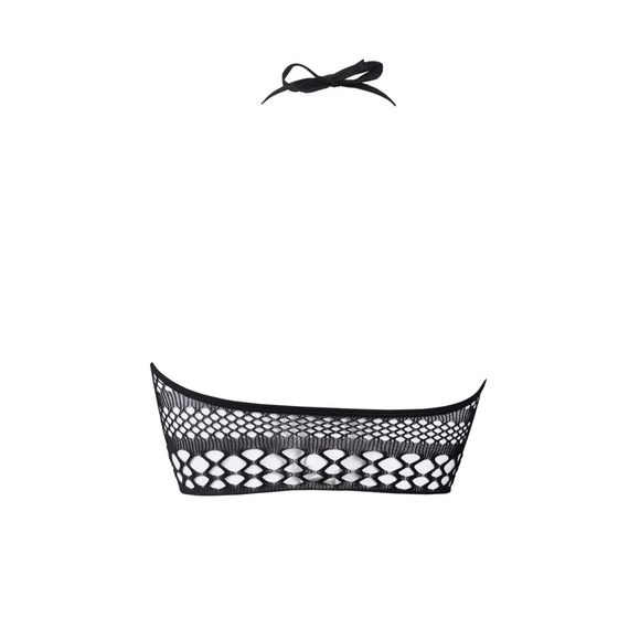 Короткий топ-холтер із сітки з декольте-ремінцям Strappy Halter Top - One Size sexstyle | Зображення 8