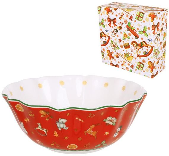 Піала порцелянова "Святковий Флер" 500мл, червона кольорова | Зображення 1