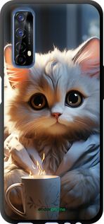 Чохол на Realme 7 Білий кіт "5646b-2081-2448"
