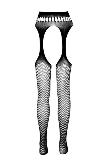 Эротические колготки-бодистокинг Passion ECO S002 black, с доступом, геометрическое плетение sexstyle | Зображення 11