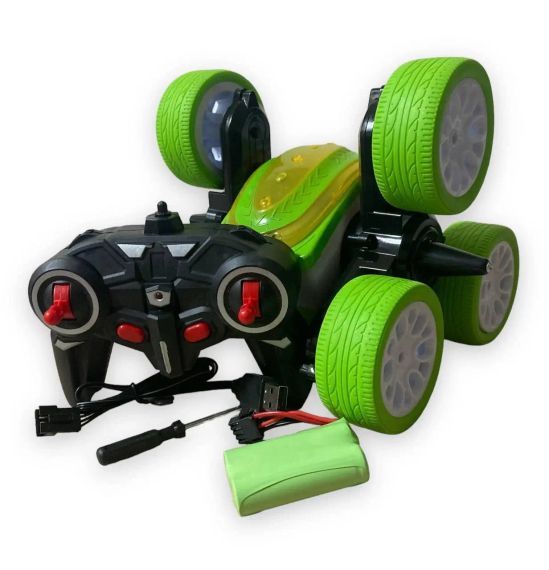 Машинка-перевертень на радіокеруванні Stunt car exciter Зелена | Зображення 3