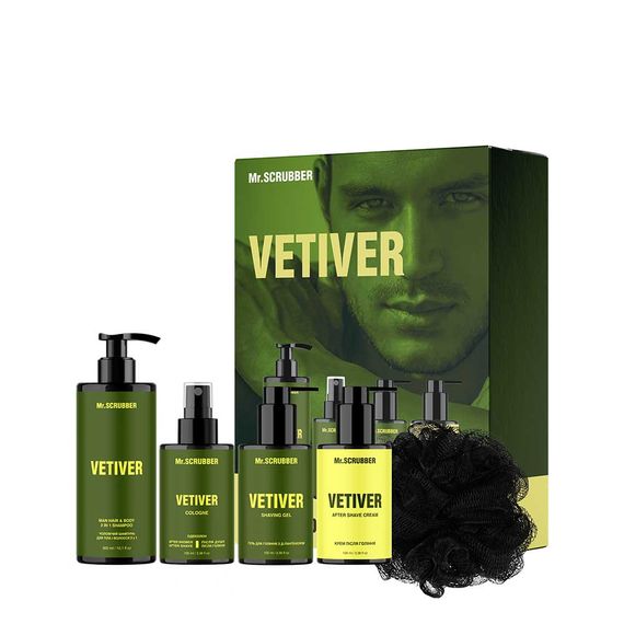 Подарунковий набір чоловічий Mr. Scrubber Vetiver Perfumed Men`s Essentials Set