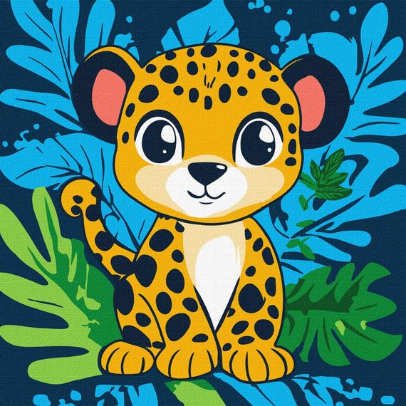 Картина за номерами "Веселий леопард" KHO1271, 30х30 см