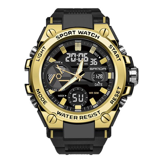 Чоловічий годинник Sanda 3311 Black-Gold