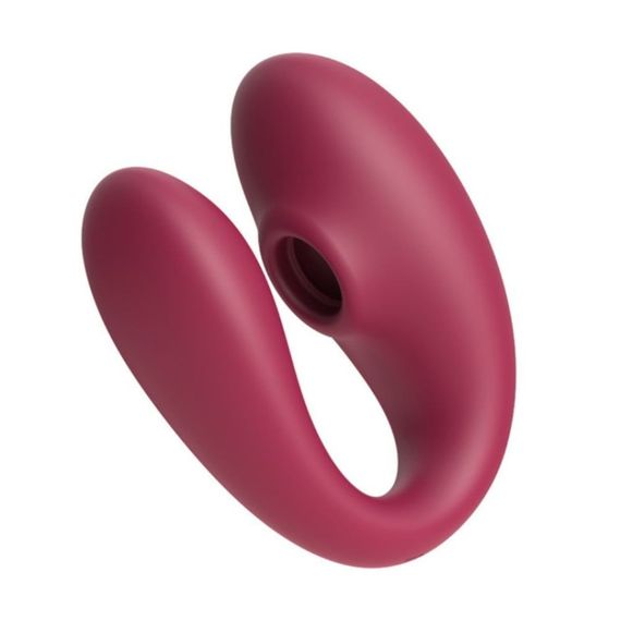 Смарт вібратор для пар вакуумний BeYourLover Talia з пультом керування, бордовий sexstyle