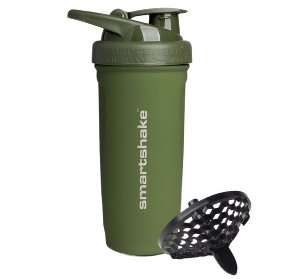 Спортивний шейкер SmartShake металевий Reforce Stainless Steel 30oz/900ml Army Green | Зображення 1