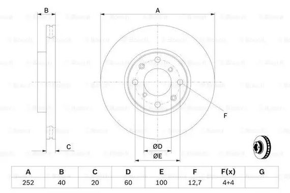 Гальмівний диск OPEL/SUZUKI/Agila B/Splash, BOSCH (0986479308) | Зображення 4