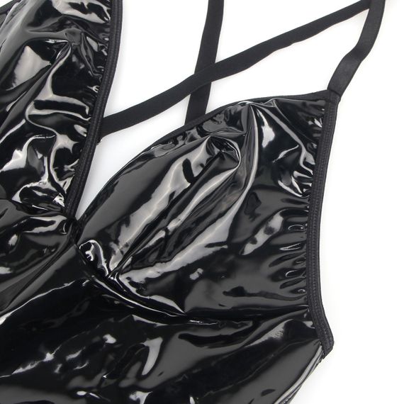 Платье с чокером, глянцевое Star Night Wet Look с имитацией винила, черное, L sexstyle | Зображення 4