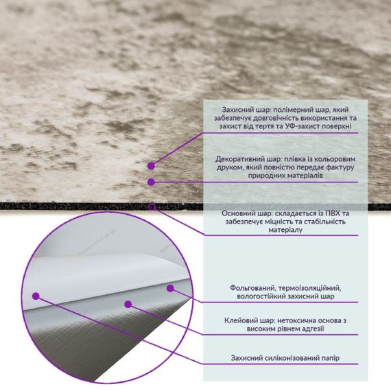 Самоклеюча вінілова плитка мармур онікс 600х300х1,5мм, ціна за 1 шт. (СВП-100) Глянець SW-00000643 | Зображення 2