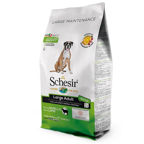 Корм Schesir Dog Large Adult Lamb сухой с ягненком для собак крупных пород 12 кг