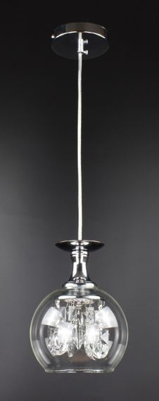 Люстра світлодіодна підвісна LED світильник для квартири на стелю лед 26998 Хром 30-150х14х14 см. | Зображення 2