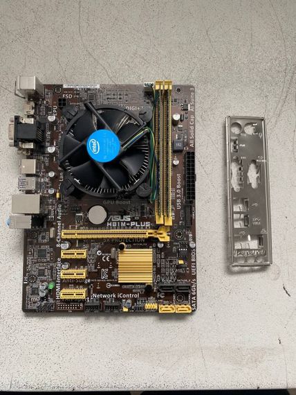 Комплект: Материнская плата Asus H81M-Plus / Intel Core i5-4570 (4 ядра по 3.2 - 3.6 GHz) / 8 GB DDR3 / Socket LGA 1150 / Задняя заглушка б/у | Зображення 1