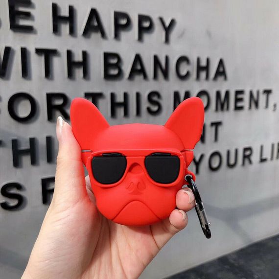 Силиконовый футляр Brand для наушников AirPods 1/2 + карабин Karl Lagerfeld red | Зображення 4