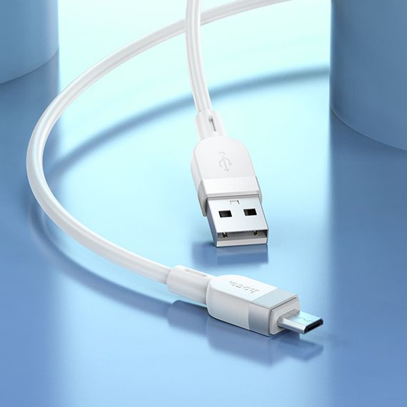 Дата кабель Hoco X109 Energy silicone USB to MicroUSB (1m) White | Зображення 2