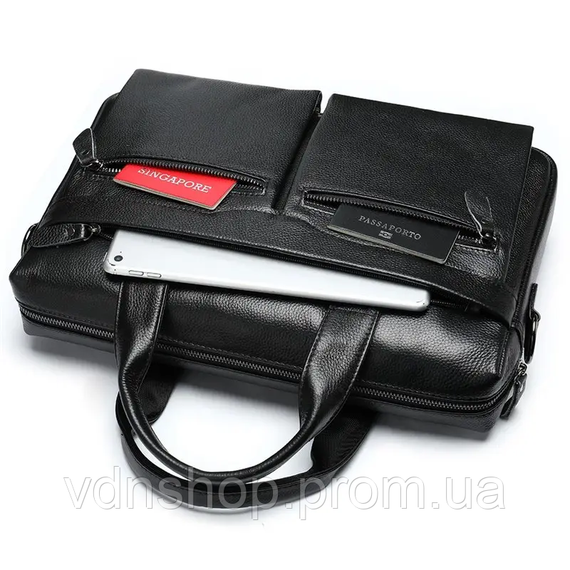 Чоловіча сумка для офіса 39x28×8, портфель папка для ноутбука та паперів SK N76955 чорний | Зображення 4