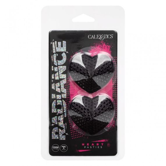 Пестиси на соски у формі сердець Radiance CalExotics, зі стразами, чорні | Зображення 4