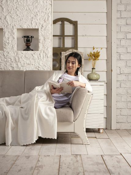 Флисовый Плед 185x215см “Полар” Кремовый