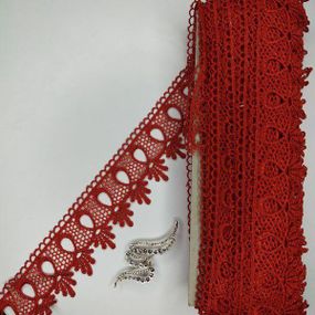 Кружево макраме  5см (20м) Цвет - Красный (01-Y10495-4)