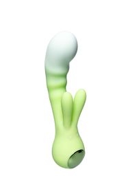 Вібратор-кролик зі світлодіодом Every Night Toys для точки G, зелений градієнт Sex Aura