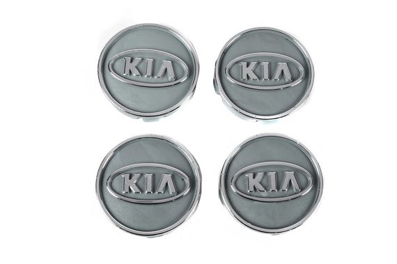 Ковпачки диски сірі kia60tur-sir (59мм на 57мм, 4 шт) для Тюнінг KIA | Зображення 1