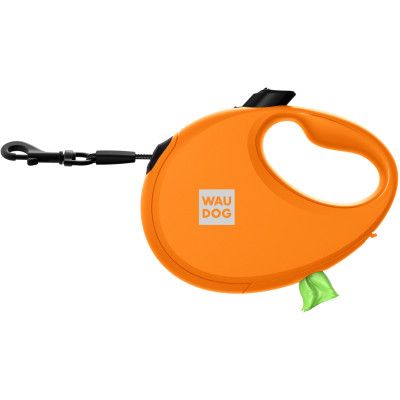 Поводок для собак WAUDOG R-leash с контейнером для пакетов M до 20 кг 5 м оранжевый (26284) | Зображення 2