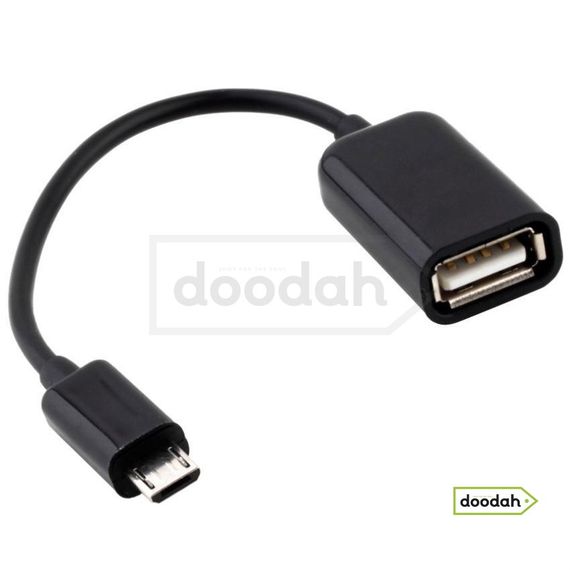 Кабель OTG micro usb на USB мама 17см Black CARPRIE - підключення usb флеш до телефону | Зображення 1