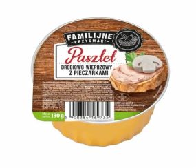 Паштет польский с курицой и грибами Pasztet, 130г (таблетка), Польша,