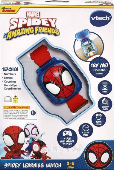 Человек-паук Интерактивные детские часы со Спайдерменом Оригинал VTech Spider-Man Spidey Learning Watch