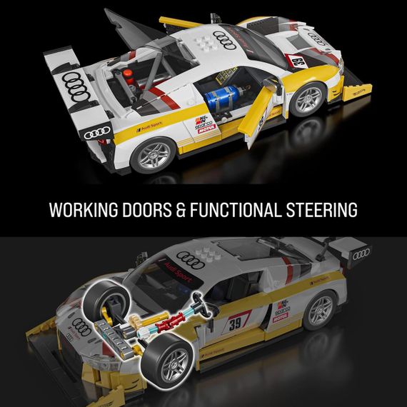 Премиум машинка-конструктор Mattel Brick Shop Hot Wheels Elite Series ’15 Audi R8 LMS 820 деталей | Зображення 5