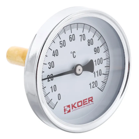 Термометр аксиальный с погружной гильзой KOER KT.671A D = 63мм 1/2 '' (KR2899)