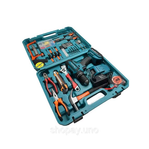 Аккумуляторная дрель-шуруповерт DF550DWE 24V 5A/h Li-Ion с набором инструментов 40 предметов | Зображення 1