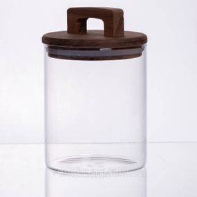 Банка для сыпучих продуктов с бамбуковой крышкой 800 мл 64486-65