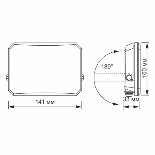 LED Прожектор 30W 5000К 220V чорний VLE-F3-0305B F3 Videx | Зображення 4