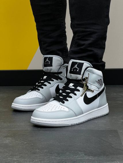 Чоловічі кросівки N-ike Air Jordan  High Gray Black White Артикул А1440 | Зображення 6