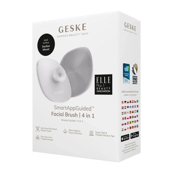 Щітка для обличчя GESKE Facial Brush 4в1 з тримачем white, Бежевий | Зображення 7