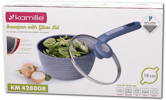 Ківш Kamille Grey Gotland Ø18см зі скляною кришкою | Зображення 4