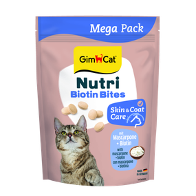 Вітаміни GimCat NUTRI BIOTIN BITES для кішок для поліпшення стану шкіри та шерсті з маскарпоном і біотином