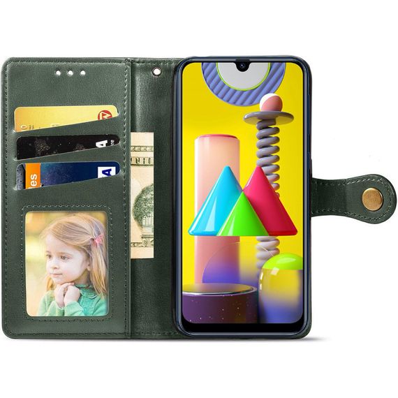 Кожаный чехол-книжка GETMAN Gallant (PU) для Oppo A78 4G Зеленый | Зображення 1
