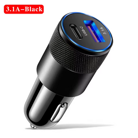 Автомобільний зарядний пристрій 3.1 A з двома портами USB Type-C