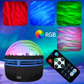 Ночник-проектор звездного неба RGB и пульт ДУ, от USB, AT-0 / Светодиодная лампа