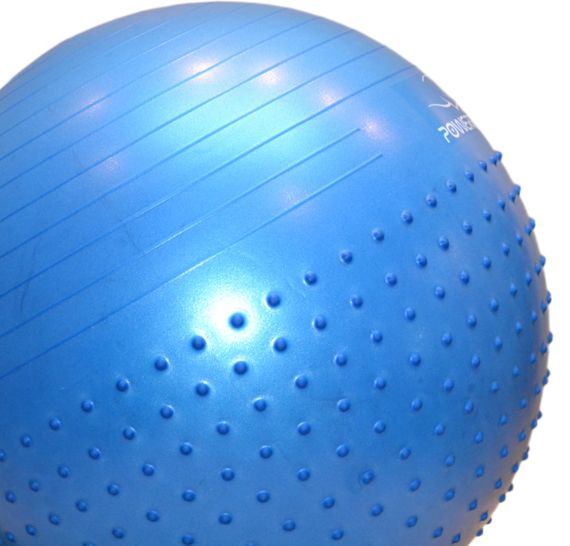 М'яч для фітнесу (фітбол) напівмасажний Паверплей 4003 Ø65 cm Gymball  Синій + помпа | Зображення 6