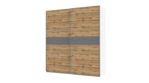 Шкаф купе G-Caiser Doros Белый / Тахо вставка Антрацит 2 ДСП 220х60х240 (42001009)